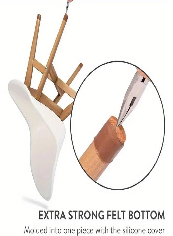 Clickswift® 16 Pcs Silicone Chair Leg Floor Protectors Rubber Chair Leg Caps Furniture Protector to Prevent Scratches, Reduce Noise, Anti-Slip Furniture Leg Covers for Chair, Stool Table, (Brown) - Image 2